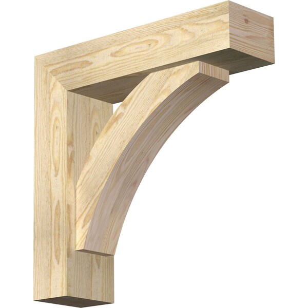 Ekena Millwork Thorton Block Rough Sawn Bracket w/ Offset Brace, Douglas Fir, 6"W x 22"D x 22"H BKT0604X22X22THR05RDF - main